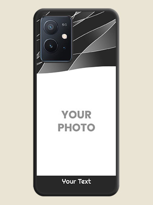 Custom Mixed Wave Lines on Photo on Space Black Soft Matte Mobile Cover - iQOO Z6 5G - alternate view