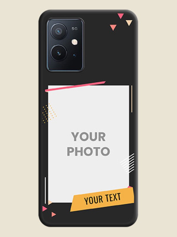 Custom Photo Frame with Triangle Small Dots on Photo on Space Black Soft Matte Back Cover - iQOO Z6 5G - alternate view
