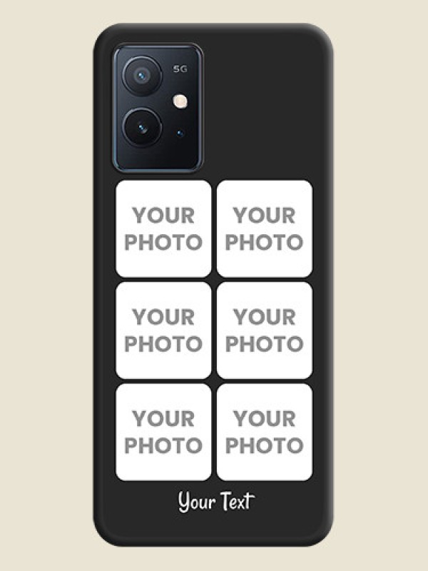 Custom Floral Art with 6 Image Holder on Photo on Space Black Soft Matte Mobile Case - iQOO Z6 5G - alternate view