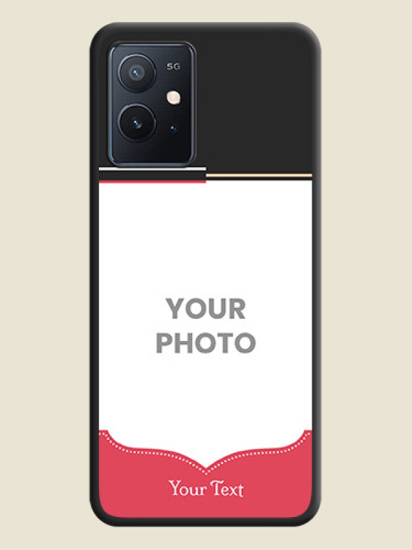 Custom Classic Plain Design with Name on Photo on Space Black Soft Matte Phone Cover - iQOO Z6 5G - alternate view