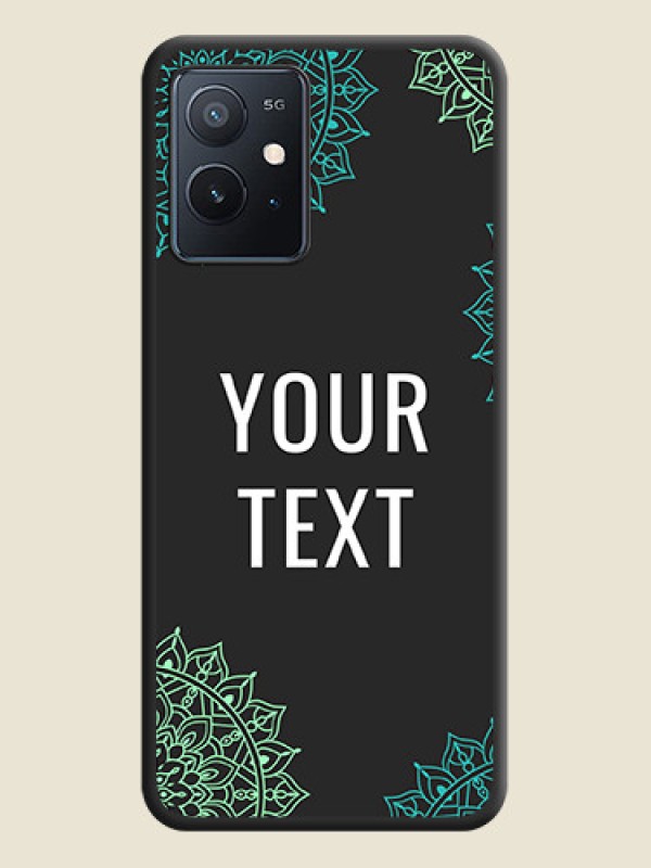 Custom Your Name with Floral Design on Space Black Custom Soft Matte Back Cover - iQOO Z6 5G - alternate view