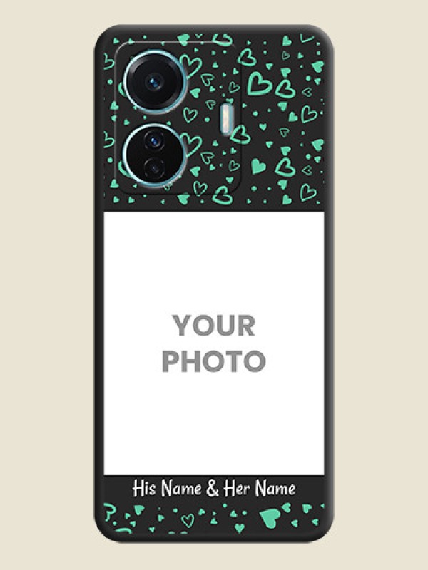 Custom Sea Green Indefinite Love Pattern on Photo on Space Black Soft Matte Mobile Cover - iQOO Z6 Pro 5G - alternate view