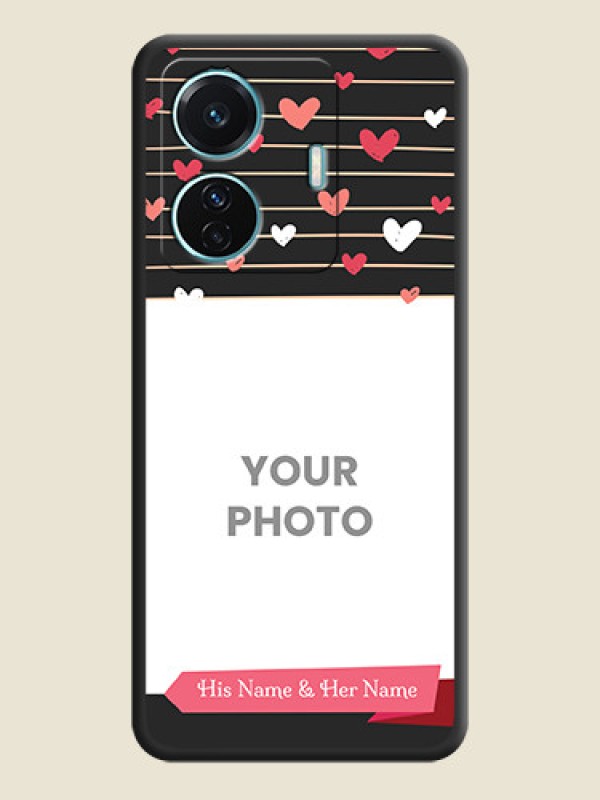 Custom Love Pattern with Name on Pink Ribbon  on Photo on Space Black Soft Matte Back Cover - iQOO Z6 Pro 5G - alternate view