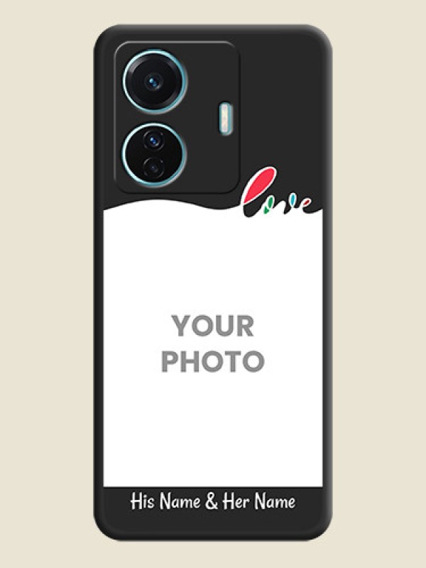 Custom Fall in Love Pattern with Picture on Photo on Space Black Soft Matte Mobile Case - iQOO Z6 Pro 5G - alternate view
