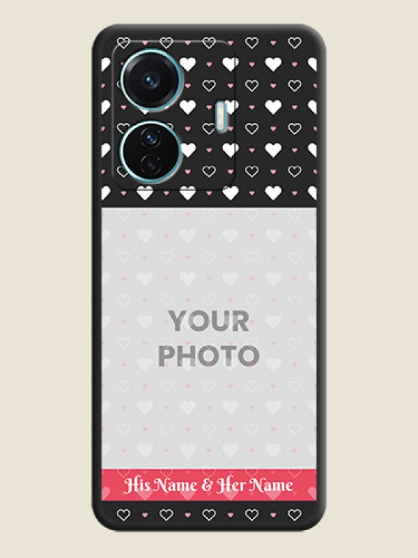 Custom White Color Love Symbols with Text Design on Photo on Space Black Soft Matte Phone Cover - iQOO Z6 Pro 5G - alternate view