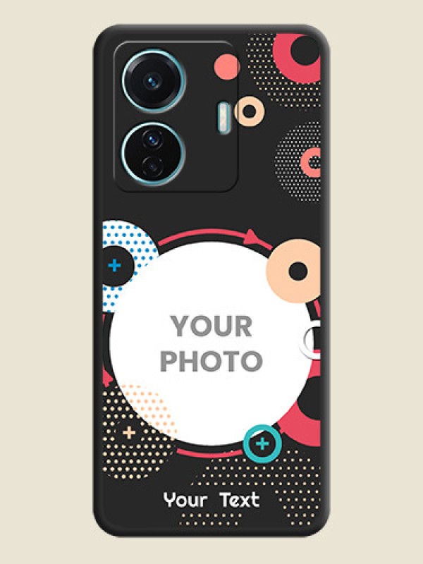 Custom Multicoloured Round Image on Personalised Space Black Soft Matte Cases - iQOO Z6 Pro 5G - alternate view