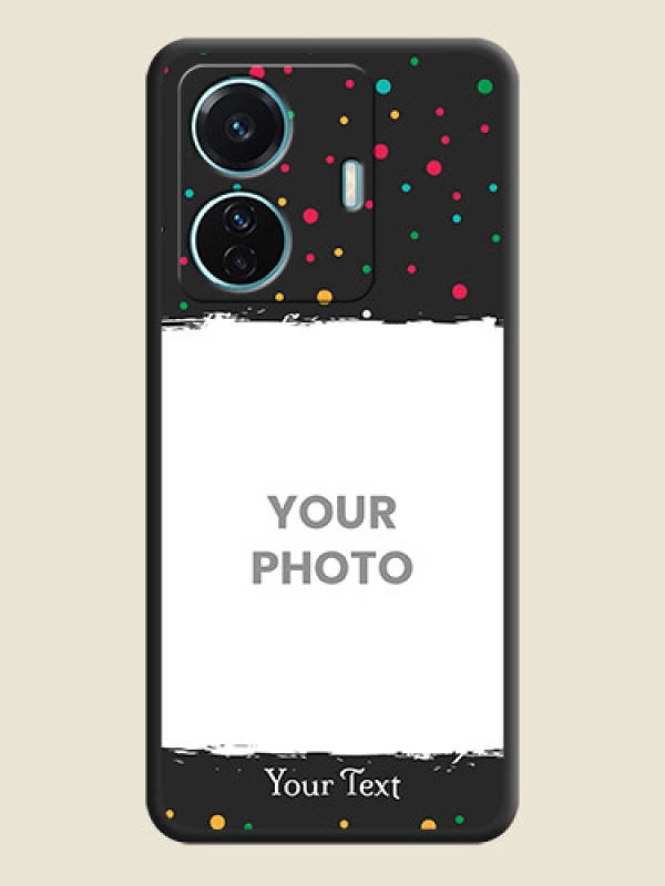 Custom Multicolor Dotted Pattern with Text on Space Black Custom Soft Matte Phone Back Cover - iQOO Z6 Pro 5G - alternate view