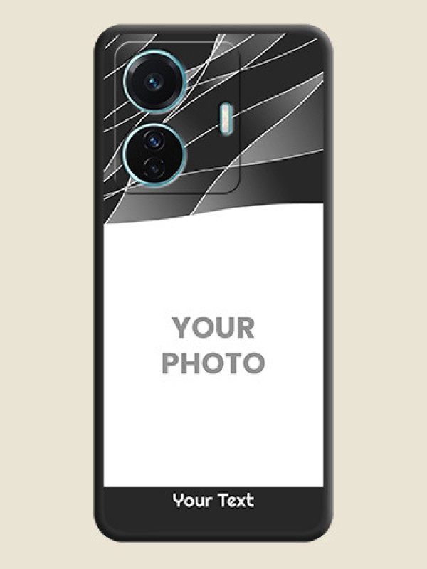 Custom Mixed Wave Lines on Photo on Space Black Soft Matte Mobile Cover - iQOO Z6 Pro 5G - alternate view