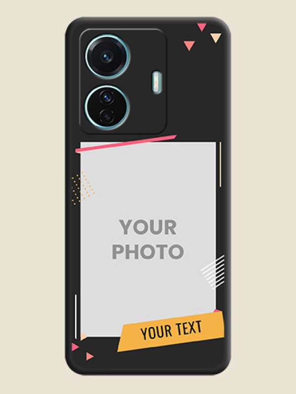 Custom Photo Frame with Triangle Small Dots on Photo on Space Black Soft Matte Back Cover - iQOO Z6 Pro 5G - alternate view