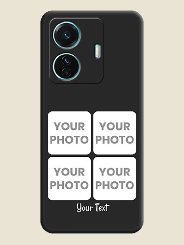Custom Floral Art with 6 Image Holder on Photo on Space Black Soft Matte Mobile Case - iQOO Z6 Pro 5G - alternate view