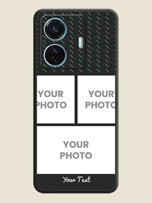 Custom Cross Dotted Pattern with 2 Image Holder  on Personalised Space Black Soft Matte Cases - iQOO Z6 Pro 5G - alternate view