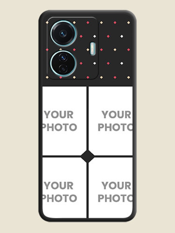 Custom Multicolor Dotted Pattern with 4 Image Holder on Space Black Custom Soft Matte Phone Cases - iQOO Z6 Pro 5G - alternate view