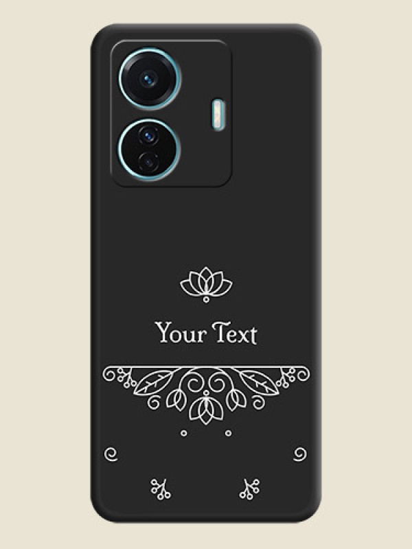 Custom Lotus Garden Custom Text On Space Black Personalized Soft Matte Phone Covers -Iqoo Z6 Pro 5G - alternate view