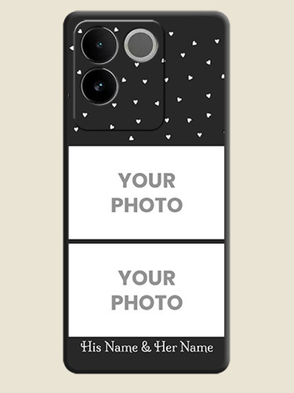 Custom Miniature Love Symbols with Name on Space Black Custom Soft Matte Back Cover - iQOO Z7 Pro 5G - alternate view