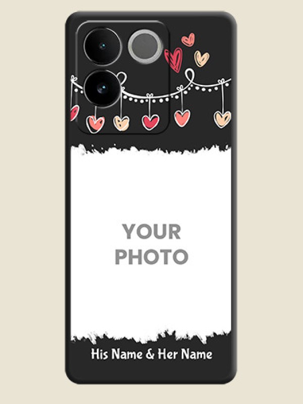 Custom Pink Love Hangings with Name on Space Black Custom Soft Matte Phone Cases - iQOO Z7 Pro 5G - alternate view