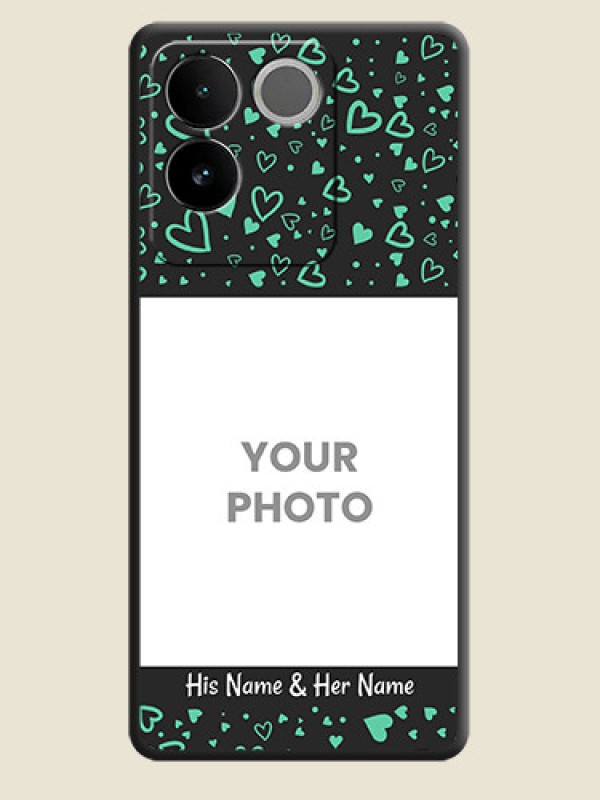Custom Sea Green Indefinite Love Pattern - Photo on Space Black Soft Matte Mobile Cover - iQOO Z7 Pro 5G - alternate view