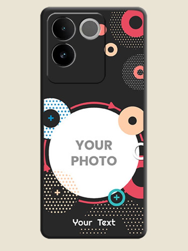 Custom Multicoloured Round Image on Personalised Space Black Soft Matte Cases - iQOO Z7 Pro 5G - alternate view