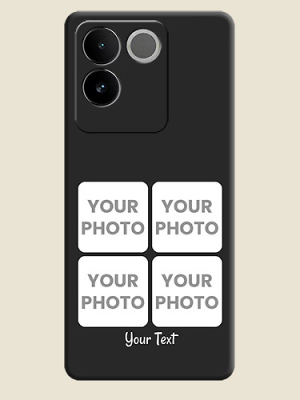 Custom Floral Art with 6 Image Holder - Photo on Space Black Soft Matte Mobile Case - iQOO Z7 Pro 5G - alternate view