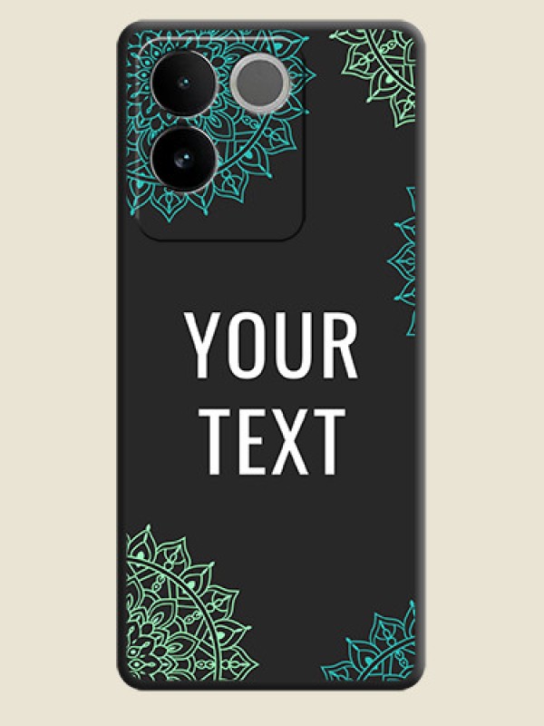 Custom Your Name with Floral Design on Space Black Custom Soft Matte Back Cover - iQOO Z7 Pro 5G - alternate view