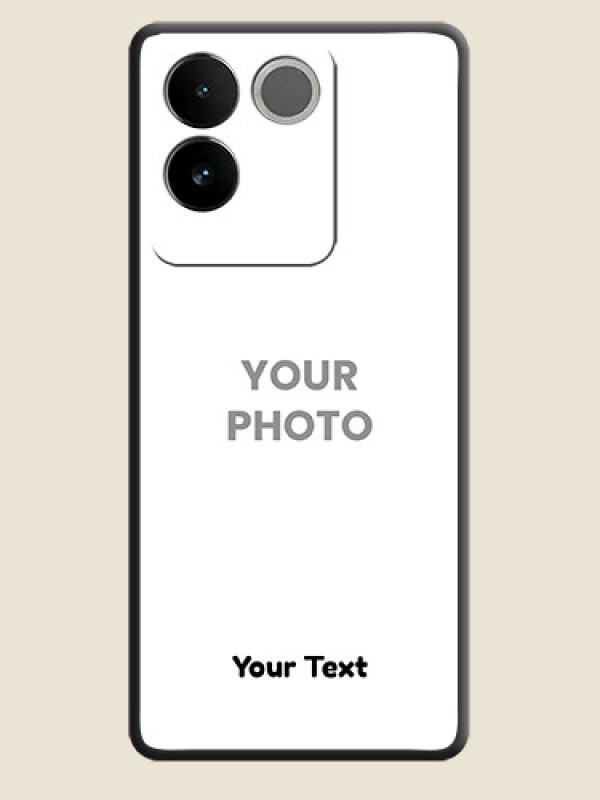 Custom Full Single Pic Upload With Text On Space Black Personalized Soft Matte Phone Covers - iQOO Z7 Pro 5G - alternate view