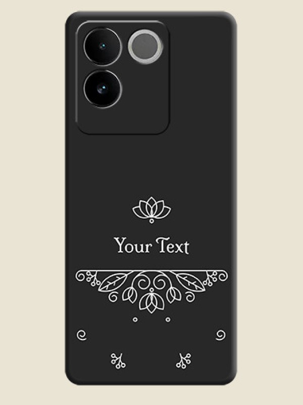 Custom Lotus Garden Custom Text On Space Black Personalized Soft Matte Phone Covers - iQOO Z7 Pro 5G - alternate view