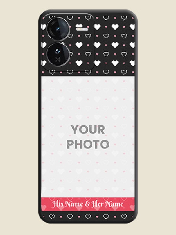 Custom White Color Love Symbols with Text Design on Photo On Space Black Custom Soft Matte Mobile Back Cover - iQOO Z9 5G - alternate view