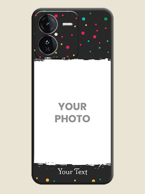 Custom Multicolor Dotted Pattern with Text On Space Black Custom Soft Matte Mobile Back Cover - iQOO Z9 5G - alternate view