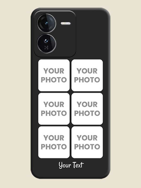 Custom Floral Art with 6 Image Holder on Photo On Space Black Custom Soft Matte Mobile Back Cover - iQOO Z9 5G - alternate view