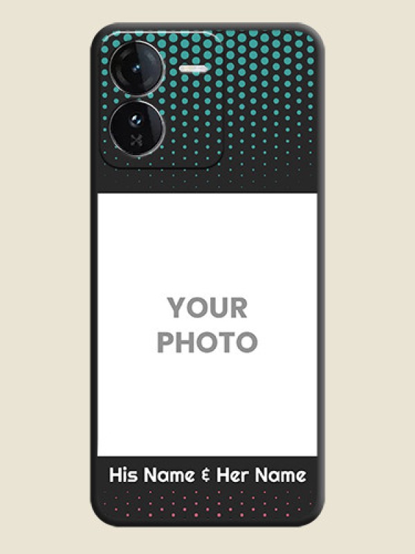 Custom Faded Dots with Grunge Photo Frame and Text On Space Black Custom Soft Matte Mobile Back Cover - iQOO Z9 5G - alternate view