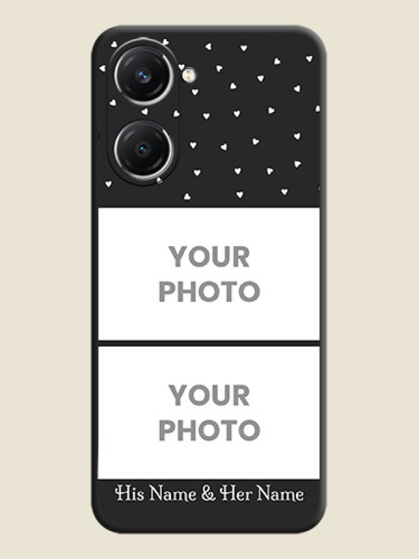 Custom Miniature Love Symbols with Name On Space Black Custom Soft Matte Mobile Back Cover - iQOO Z9 Lite 5G - alternate view