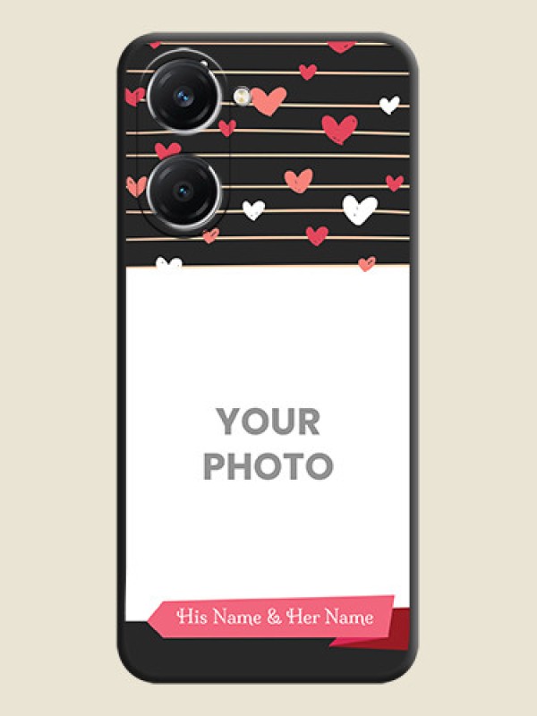 Custom Love Pattern with Name on Pink Ribbon on Photo On Space Black Custom Soft Matte Mobile Back Cover - iQOO Z9 Lite 5G - alternate view