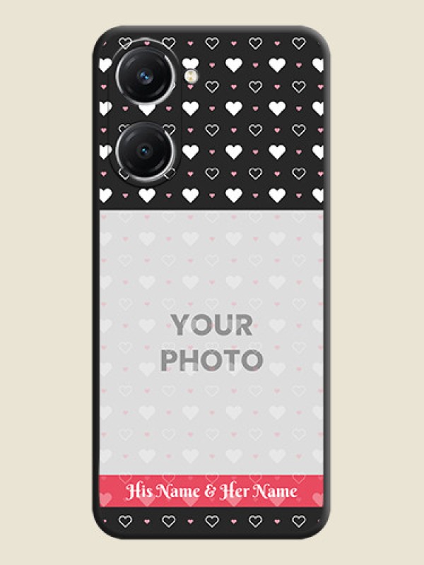 Custom White Color Love Symbols with Text Design on Photo On Space Black Custom Soft Matte Mobile Back Cover - iQOO Z9 Lite 5G - alternate view