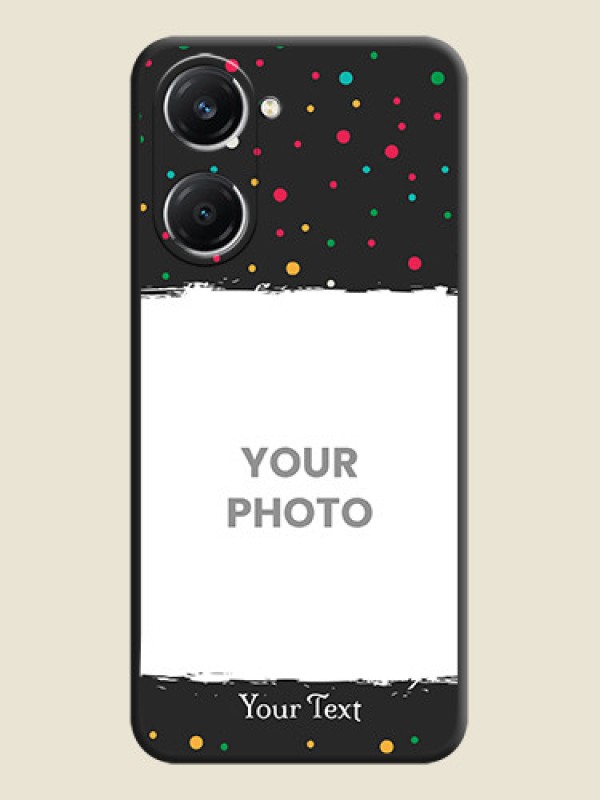 Custom Multicolor Dotted Pattern with Text On Space Black Custom Soft Matte Mobile Back Cover - iQOO Z9 Lite 5G - alternate view