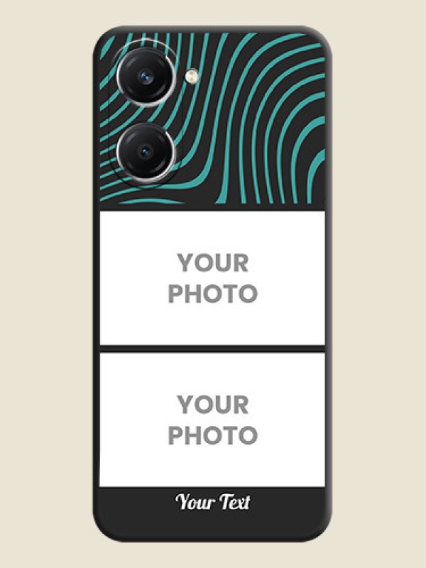 Custom Wave Pattern with 2 Image Holder On Space Black Custom Soft Matte Mobile Back Cover - iQOO Z9 Lite 5G - alternate view