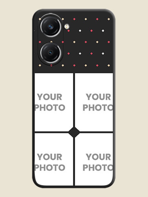 Custom Multicolor Dotted Pattern with 4 Image Holder On Space Black Custom Soft Matte Mobile Back Cover - iQOO Z9 Lite 5G - alternate view