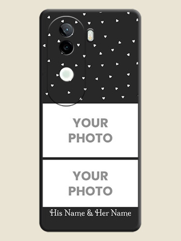 Custom Miniature Love Symbols with Name On Space Black Custom Soft Matte Mobile Back Cover - iQOO Z9s 5G - alternate view