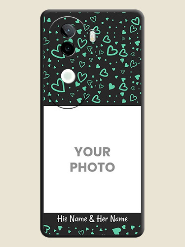 Custom Sea Green Indefinite Love Pattern on Photo On Space Black Custom Soft Matte Mobile Back Cover - iQOO Z9s 5G - alternate view
