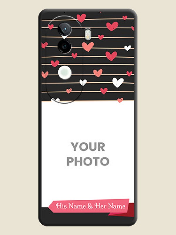 Custom Love Pattern with Name on Pink Ribbon on Photo On Space Black Custom Soft Matte Mobile Back Cover - iQOO Z9s 5G - alternate view