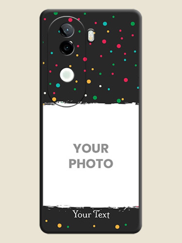 Custom Multicolor Dotted Pattern with Text On Space Black Custom Soft Matte Mobile Back Cover - iQOO Z9s 5G - alternate view