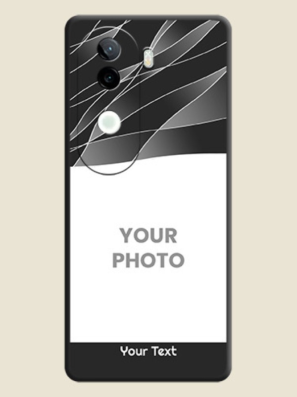Custom Mixed Wave Lines on Photo On Space Black Custom Soft Matte Mobile Back Cover - iQOO Z9s 5G - alternate view