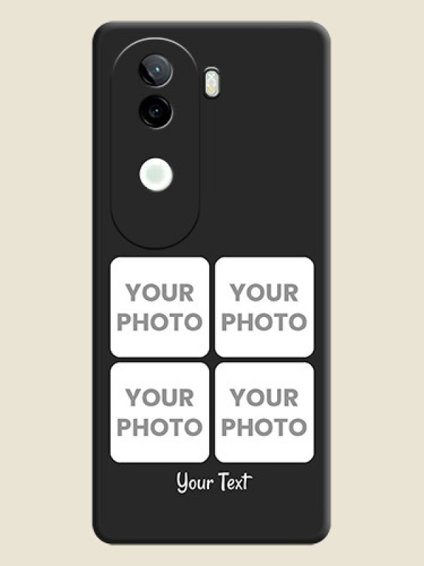 Custom Floral Art with 6 Image Holder on Photo On Space Black Custom Soft Matte Mobile Back Cover - iQOO Z9s 5G - alternate view