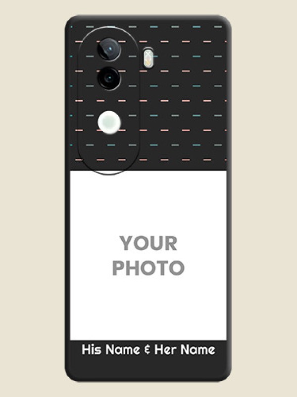 Custom Line Pattern Design with Text On Space Black Custom Soft Matte Mobile Back Cover - iQOO Z9s 5G - alternate view