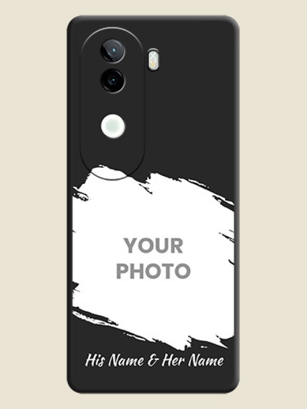 Custom Grunge Brush Strokes on Photo On Space Black Custom Soft Matte Mobile Back Cover - iQOO Z9s 5G - alternate view