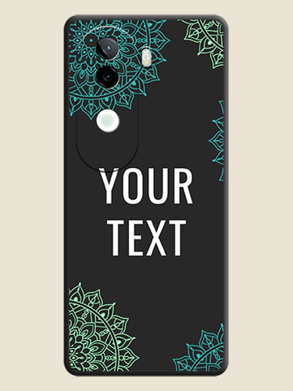 Custom Your Name with Floral Design On Space Black Custom Soft Matte Mobile Back Cover - iQOO Z9s 5G - alternate view