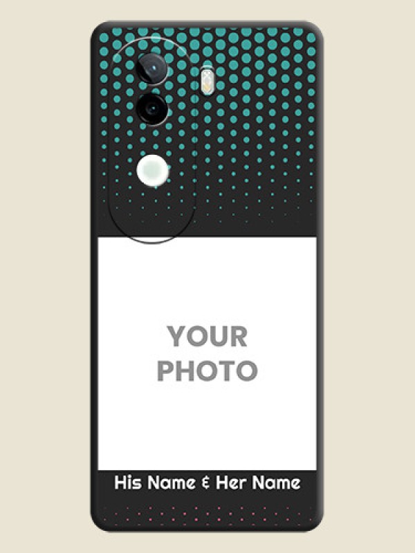 Custom Faded Dots with Grunge Photo Frame and Text On Space Black Custom Soft Matte Mobile Back Cover - iQOO Z9s 5G - alternate view