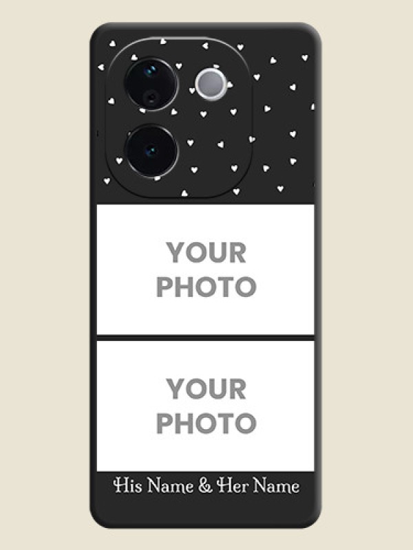 Custom Miniature Love Symbols with Name On Space Black Custom Soft Matte Mobile Back Cover - iQOO Z9s Pro 5G - alternate view