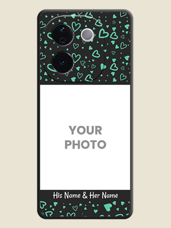 Custom Sea Green Indefinite Love Pattern on Photo On Space Black Custom Soft Matte Mobile Back Cover - iQOO Z9s Pro 5G - alternate view