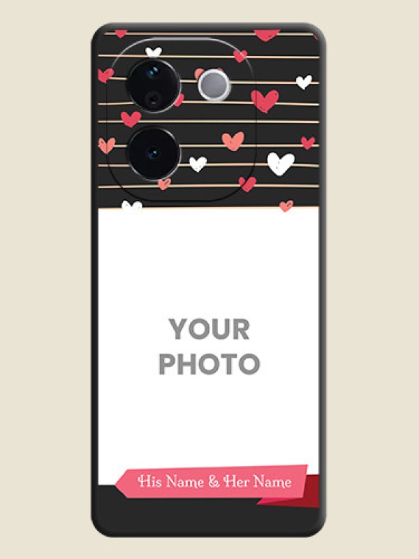 Custom Love Pattern with Name on Pink Ribbon on Photo On Space Black Custom Soft Matte Mobile Back Cover - iQOO Z9s Pro 5G - alternate view