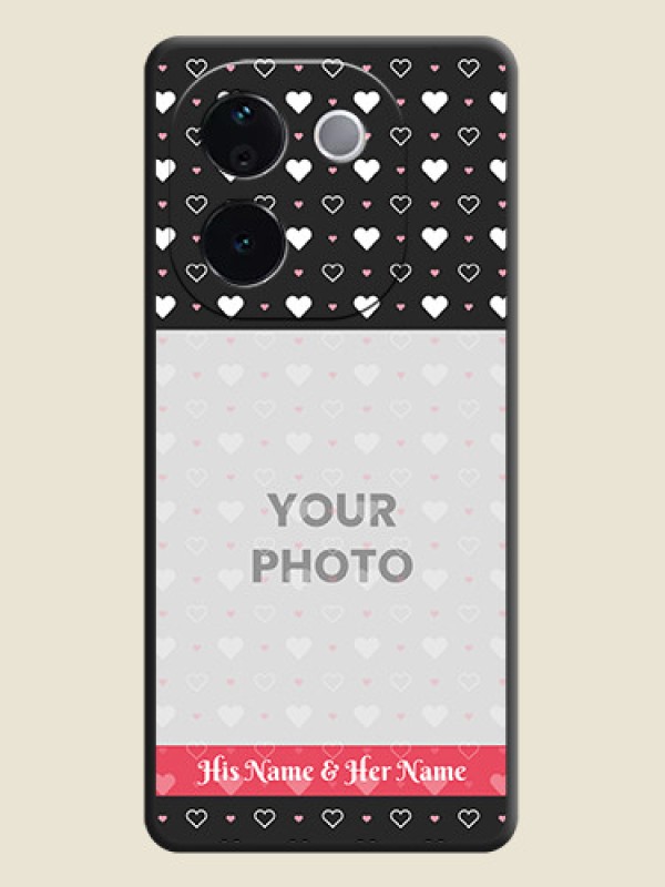 Custom White Color Love Symbols with Text Design on Photo On Space Black Custom Soft Matte Mobile Back Cover - iQOO Z9s Pro 5G - alternate view