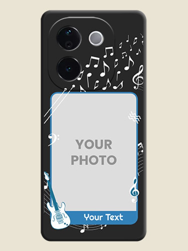 Custom Musical Theme Design with Text on Photo On Space Black Custom Soft Matte Mobile Back Cover - iQOO Z9s Pro 5G - alternate view